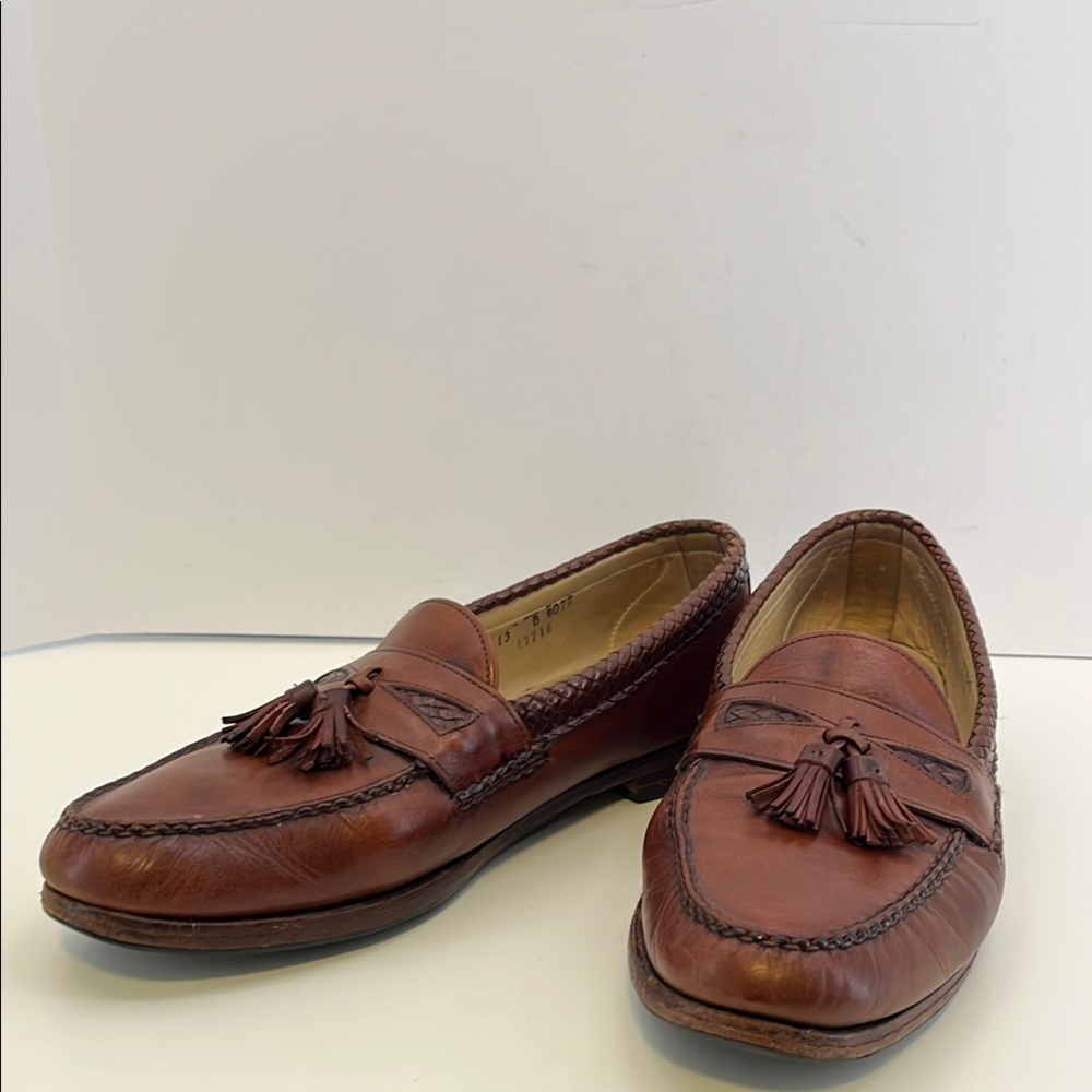 Allen Edmunds Maxfield Brown Leather Tasseled Loafers - Men’s 13B - Made in USA